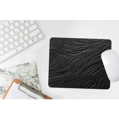 Zwart - Abstract - Hout muismat rubber klein -witbureau