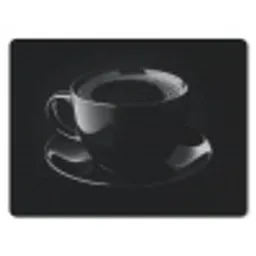 Zwart - Koffie - Kopje muismat rubber klein -3d