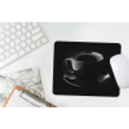 Zwart - Koffie - Kopje muismat rubber klein -witbureau