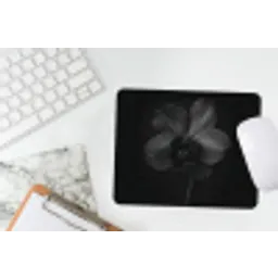 Zwart - Bloem - Orchidee muismat rubber klein -witbureau