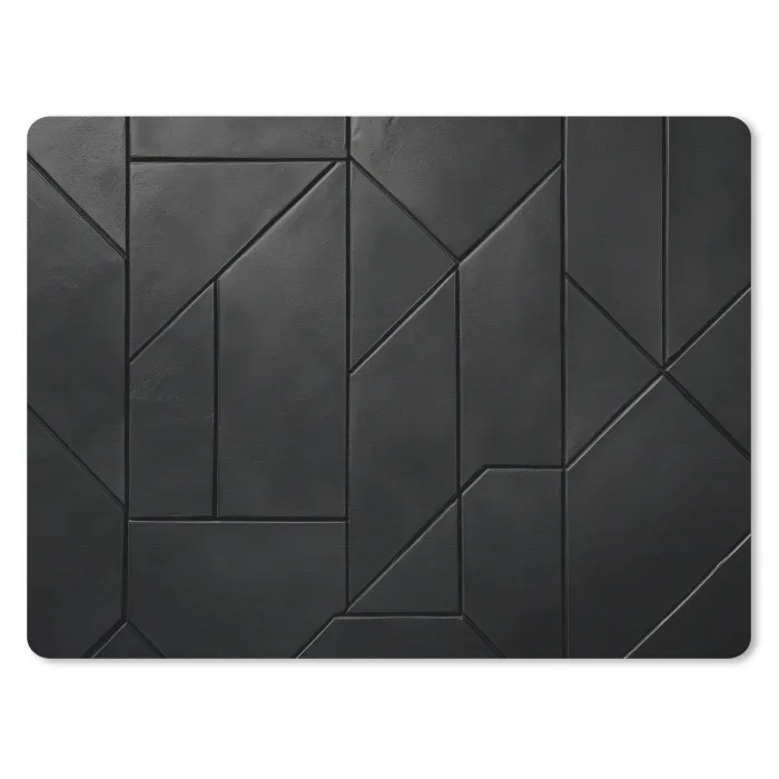 Zwart - Geometrisch - Tegeltjes muismat rubber klein -3d