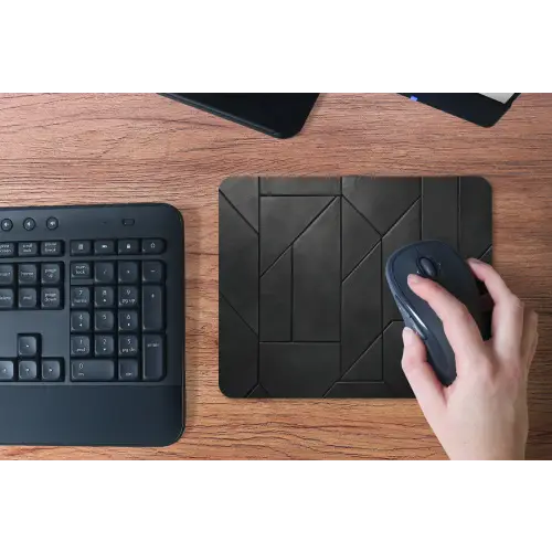 Zwart - Geometrisch - Tegeltjes muismat rubber klein -toetsenbord