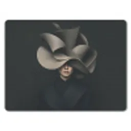 Zwarte - Hoed - Vrouw muismat rubber klein -3d