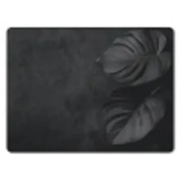 Zwart - Blad - Monstera muismat rubber klein -3d