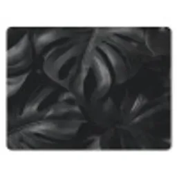 Zwart - Monstera - Bladeren muismat rubber klein -3d