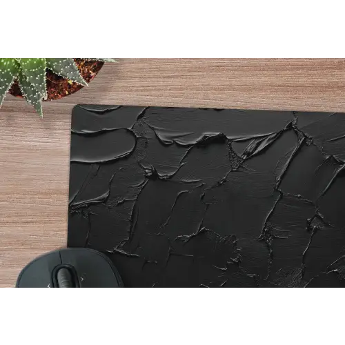 Zwart - Verf muismat rubber klein -closeup