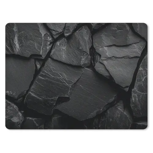 Zwart - Stenen - Rots muismat rubber klein -3d
