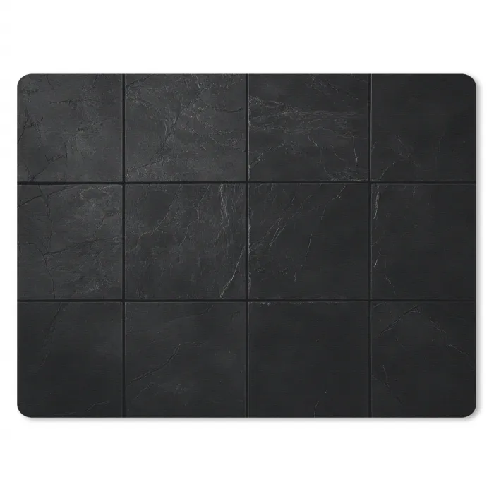 Zwart - Tegels muismat rubber klein -3d