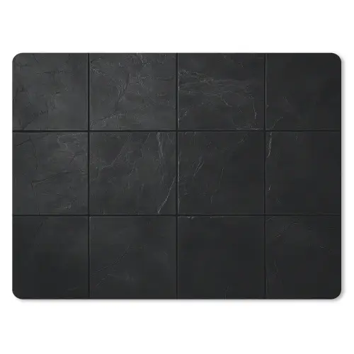 Zwart - Tegels muismat rubber klein -3d