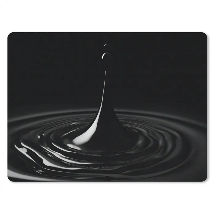Zwart - Water - Druppel muismat rubber klein -3d