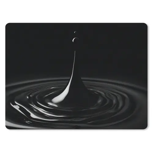 Zwart - Water - Druppel muismat rubber klein -3d