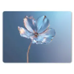 Blauw - Bloem - Glazen - Sierlijk muismat rubber klein -3d