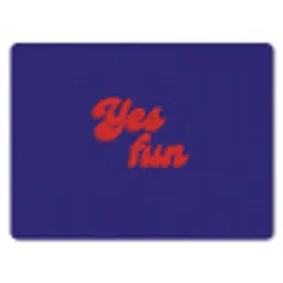 Blauw - Rood - Yes fun - 3D muismat rubber klein -3d