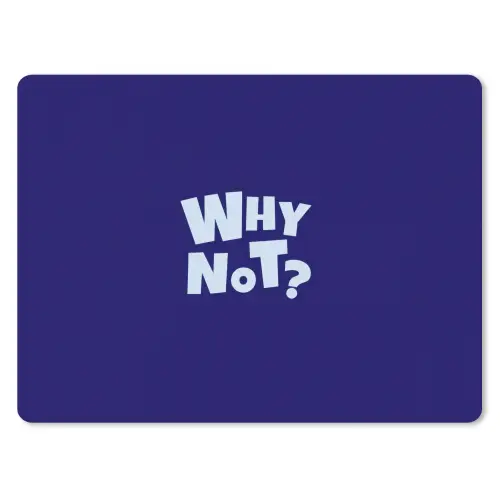 Blauw - Why not - Minimalistisch muismat rubber klein -3d