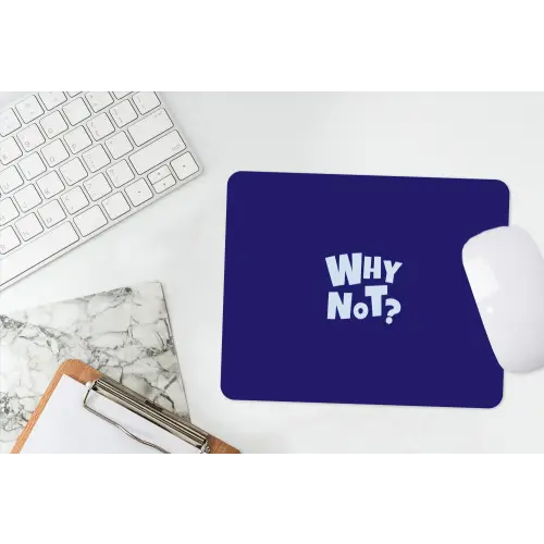 Blauw - Why not - Minimalistisch muismat rubber klein -witbureau