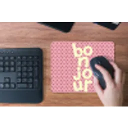 Bonjour - Stippen - Roze- Geel muismat rubber klein -toetsenbord