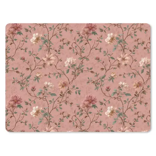 Botanisch - Bloemen - Roze muismat rubber klein 262 -3d