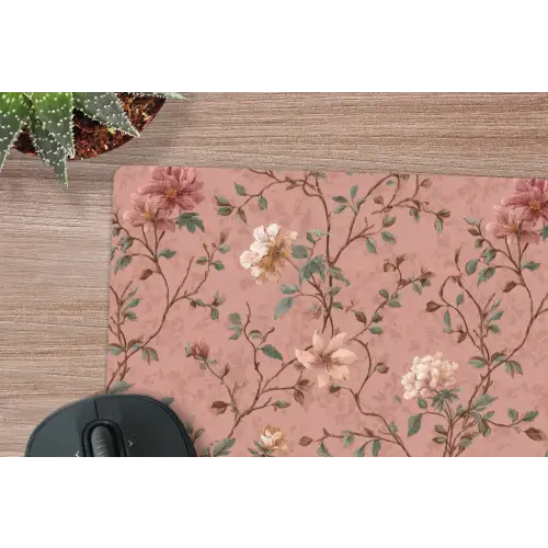 Botanisch - Bloemen - Roze muismat rubber klein 262 -closeup