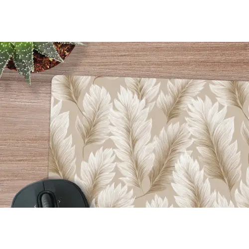 Botanisch - Patroon - Beige muismat rubber klein 262 -closeup