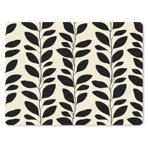Botanisch - Dessin - Zwart - Beige muismat rubber klein 262 -3d