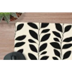 Botanisch - Dessin - Zwart - Beige muismat rubber klein 262 -closeup
