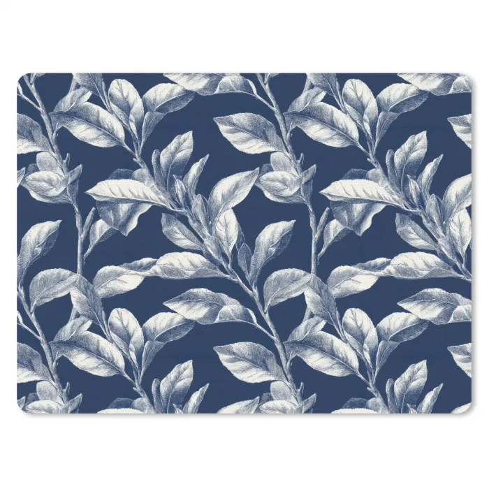 Botanisch - Patroon - Blauw muismat rubber klein 262 -3d