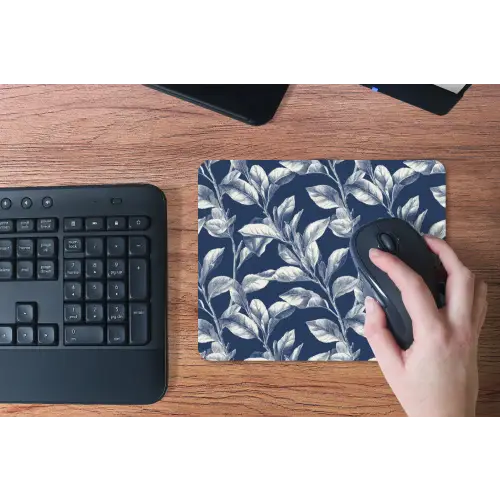 Botanisch - Patroon - Blauw muismat rubber klein 262 -toetsenbord