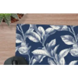 Botanisch - Patroon - Blauw muismat rubber klein 262 -closeup