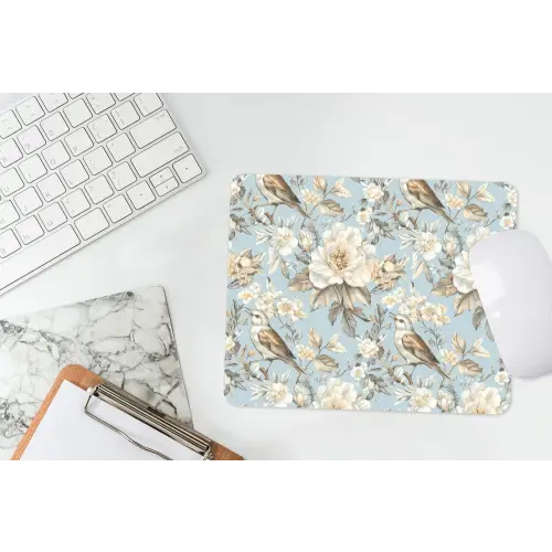 Botanisch - Zangvogel - Blauw muismat rubber klein 262 -witbureau
