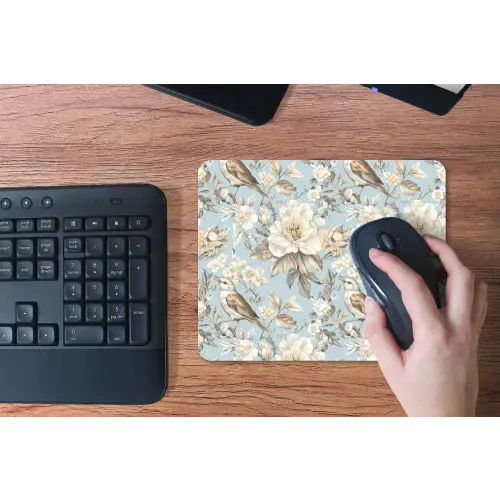 Botanisch - Zangvogel - Blauw muismat rubber klein 262 -toetsenbord