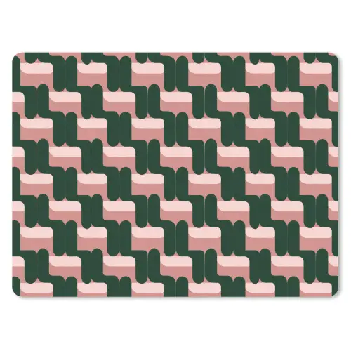 Vlechtpatroon - Groen - Roze - Geometrisch muismat rubber klein 262 -3d