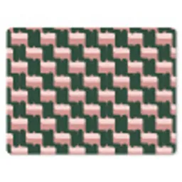 Vlechtpatroon - Groen - Roze - Geometrisch muismat rubber klein 262 -3d
