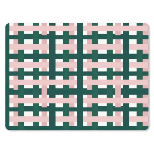 Vlechtpatroon - Groen - Roze - Grafisch muismat rubber klein 262 -3d