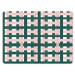 Vlechtpatroon - Groen - Roze - Grafisch muismat rubber klein 262 -3d