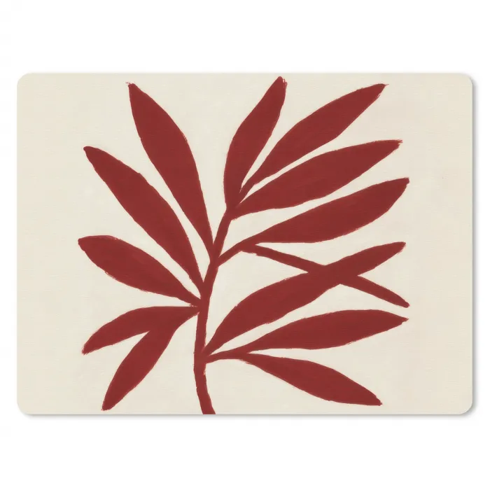 Tak - Bladeren - Rood muismat rubber klein -3d