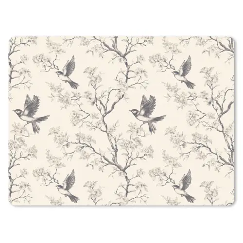 Takken - Vogels - Beige muismat rubber klein 262 -3d