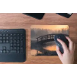 Brug - Mist - Bomen - Water muismat rubber klein -toetsenbord