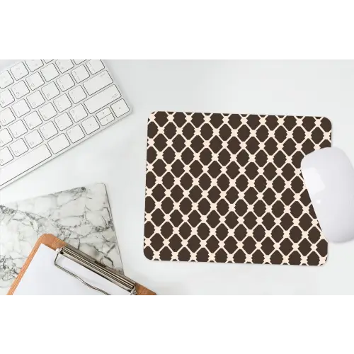 Bruin - Ruitpatroon - Geometrisch muismat rubber klein 262 -witbureau