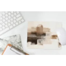 Penseelstreken - Abstract landschap - Rust muismat rubber klein -witbureau