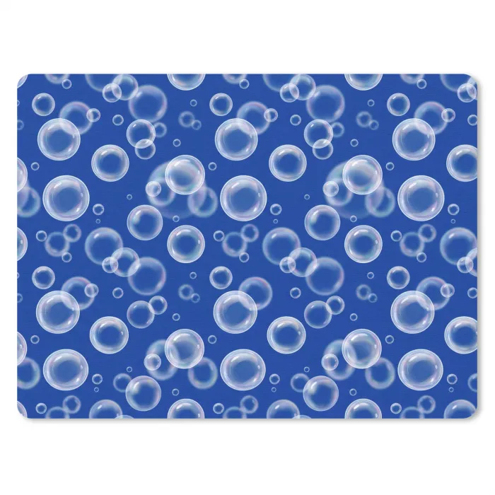 Bubbels - Patroon - Blauw muismat rubber klein -3d