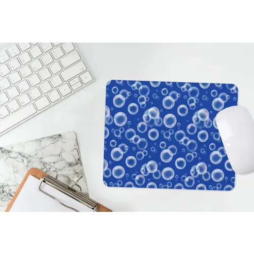 Bubbels - Patroon - Blauw muismat rubber klein -witbureau