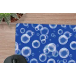 Bubbels - Patroon - Blauw muismat rubber klein -closeup