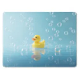 Bubbels - Badeend - Geel muismat rubber klein -3d
