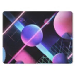 Bollen - Neon - Lijnen - Roze muismat rubber klein -3d