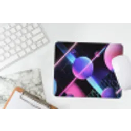 Bollen - Neon - Lijnen - Roze muismat rubber klein -witbureau