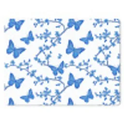 Vlinder - Bloemen - Blauw muismat rubber klein 262 -3d