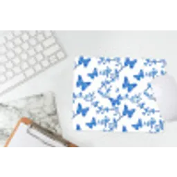 Vlinder - Bloemen - Blauw muismat rubber klein 262 -witbureau