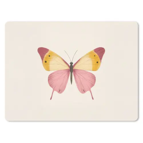 Vlinder - Illustratie - Roze muismat rubber klein -3d