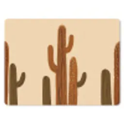 Cactus - Woestijn - Zand - Bruin muismat rubber klein -3d