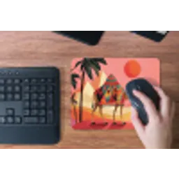 Kameel - Pyramides - Rode zon muismat rubber klein -toetsenbord